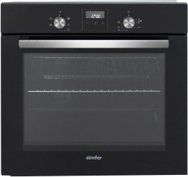 Электрический духовой шкаф Simfer B6EB56016 59 см, 58 л, гриль и конвекция, черный