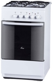 Комбинированная плита Flama RK 23-105 W 50 см, 50 л, 4 конфорки, белый