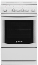 Электроплита De luxe 506004.00 э к 50 см, 54 л, 4 конфорки, белый