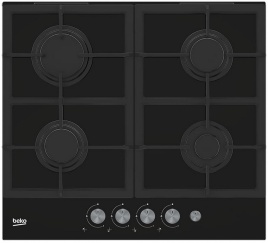 Газовая варочная панель Beko HILG 64235 S 59 см, 4 конфорки электроподжиг газконтроль, черный
