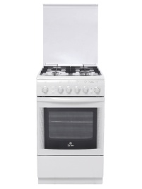 Газовая плита De luxe 506040.01г 50 см, 54 л, 4 конфорки, белый