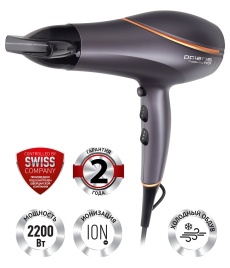 Фен Polaris PHD 2290Ti Tourmaline PROF, графит/розовое золото