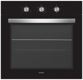 Газовый духовой шкаф Simfer B6GB12016 59 см, 58 л гриль, черный