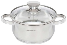 Кастрюля с крышкой Daniks Оптима QS-S-18/GS-01201-18CA 2.2 л