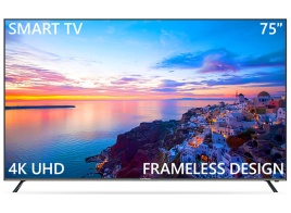 Телевизор Harper 75U750TS, 3840х2160, 4К разрешение, Smart TV, черный