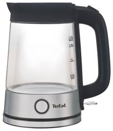 Чайник электрический Tefal Glass KI750D30, серебристый/черный