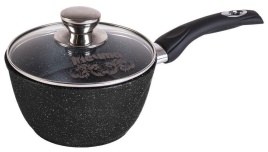 Ковш Мечта Гранит black. Induction Pro. 1.7л с несъемной ручкой и стеклянной крышкой, арт. 82802И