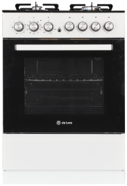 Комбинированная плита De luxe 606040.00гэ 60 см, 64 л, 4 конфорки, белый