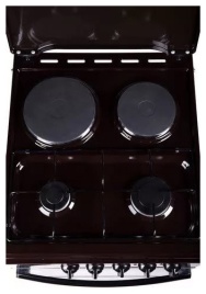Комбинированная плита Flama RK 2211 B 50 см, 50 л, 4 конфорки, коричневый