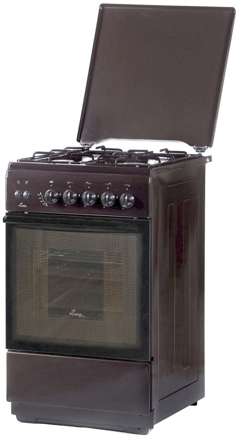 Газовая плита Flama FG 2426 B 50 см, 50 л, 4 конфорки, темно-коричневый фото 1