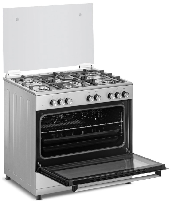 Комбинированная плита Simfer F96MH52001 90 см, 5 конфорки, серебристый фото 4