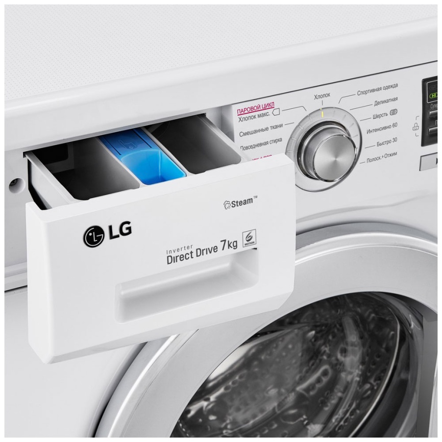 Стиральная машина LG F1296HDS1 7 кг, белый фото 5