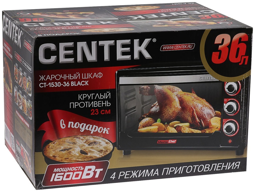Мини-печь Centek CT-1530-36 BLACK фото 2
