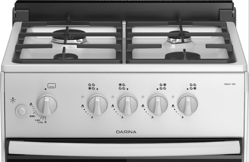 Газовая плита Darina 1B1 GM 441 008 W 50 см, 50 л, 4 конфорки, белый фото 2