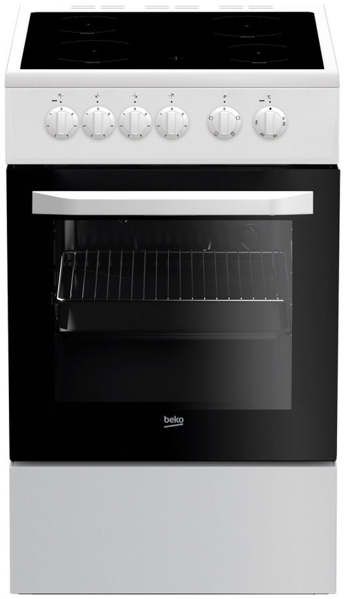 Электроплита Beko FFSS 57000 W 50 см, 4 конфорки, термостат, белый фото 1