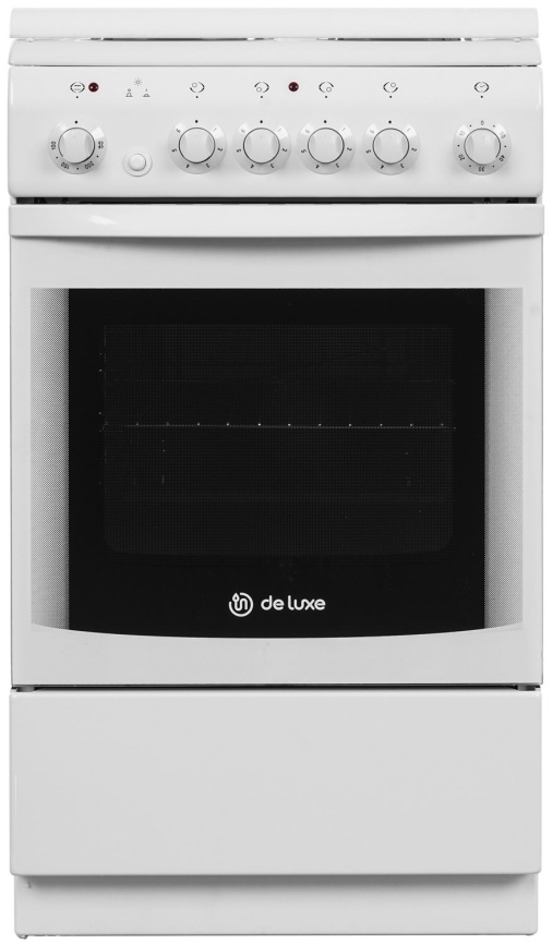 Электроплита De luxe 506004.00 э к 50 см, 54 л, 4 конфорки, белый фото 1