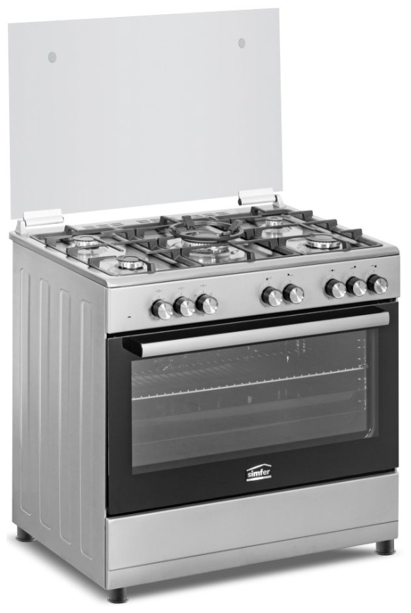 Комбинированная плита Simfer F96MH52001 90 см, 5 конфорки, серебристый фото 3