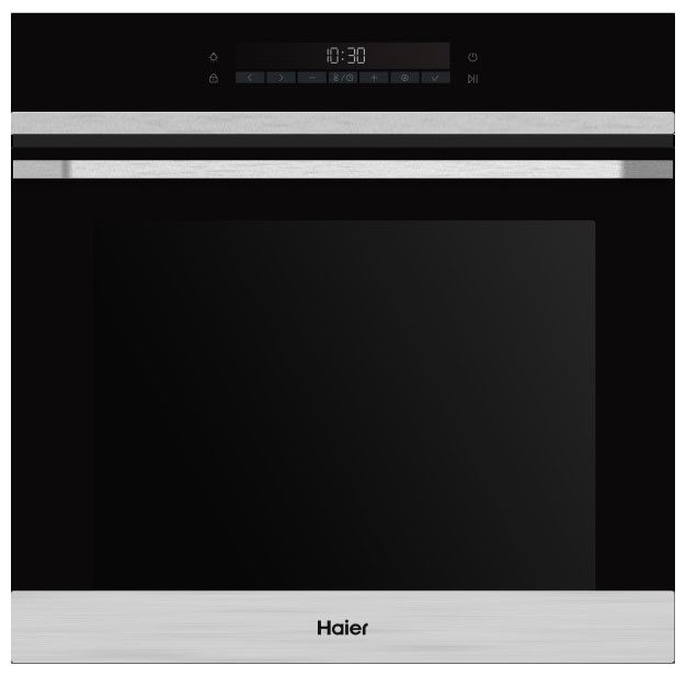 Электрический духовой шкаф Haier HOQ-P16AS5SX 59 см, 72 л, гриль и конвекция, черное стекло фото 1