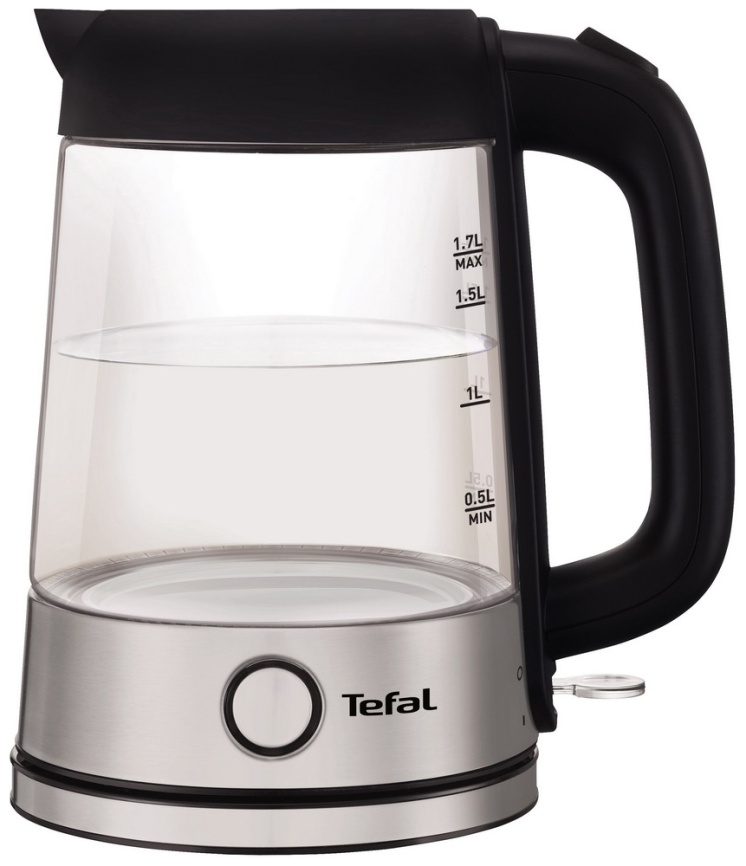 Чайник электрический Tefal Glass KI750D30, серебристый/черный фото 9