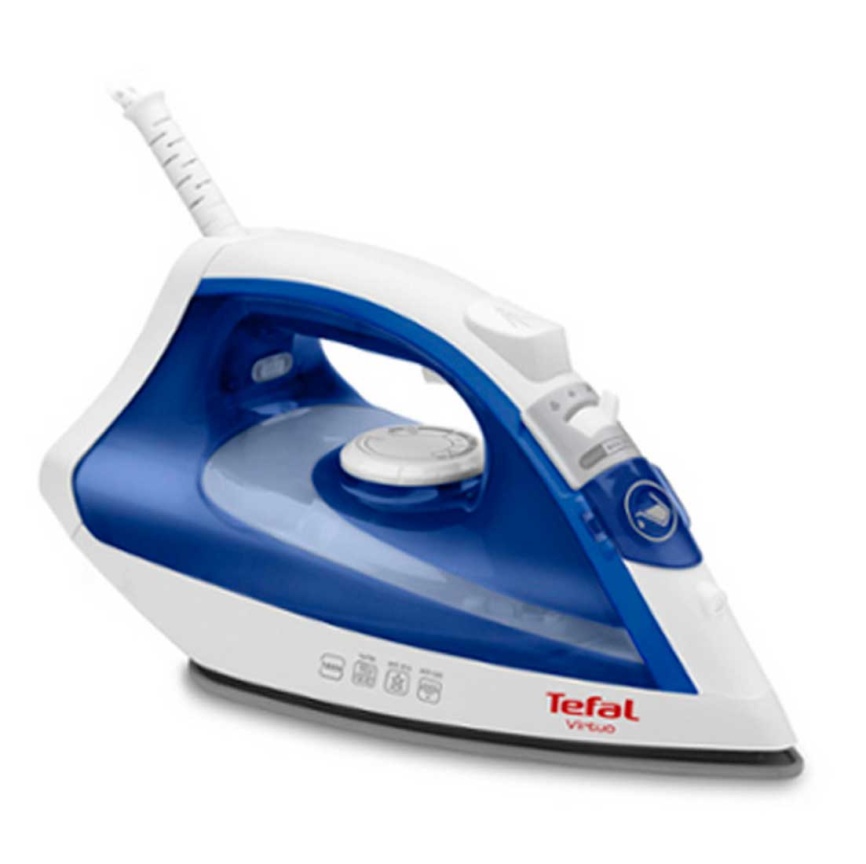 Утюг Tefal Virtuo FV1711E0, паровой удар, мощность 1800 Вт, белый/синий фото 1