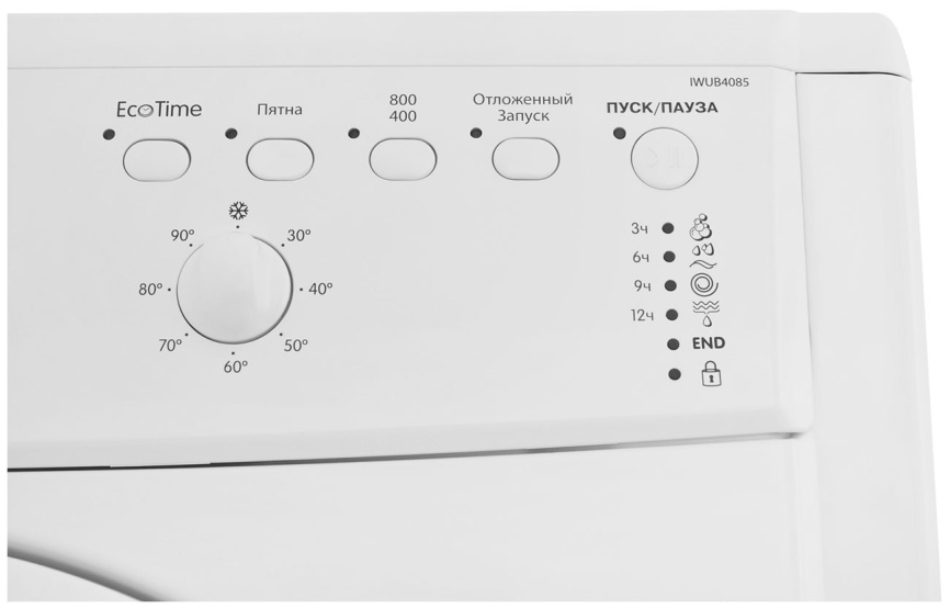 Стиральная машина Indesit IWUB 4085 автомат, загрузка 4 кг, белый фото 7