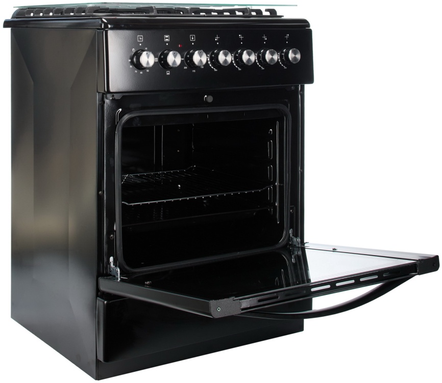 Комбинированная плита De luxe 606040.00гэ-003(кр) 60 см, 64 л, 4 конфорки, черный фото 4