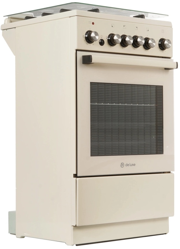 Комбинированная плита De luxe 5040.41гэ(кр) ЧР-013 50 см, 43 л, 4 конфорки, бежевый фото 3
