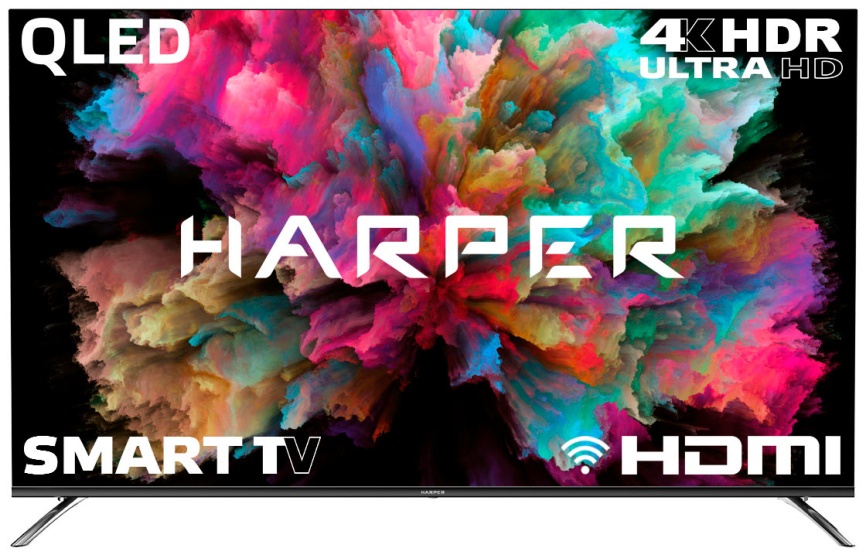 Телевизор Harper 55Q850TS, 3840х2160, 4К, Smart TV, серебристый фото 1