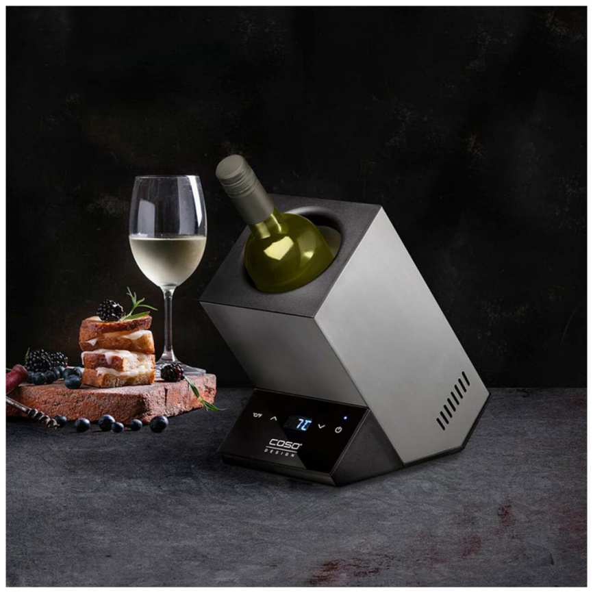 Охладитель бутылок Caso WineCase One Inox, 5-15 градусов, для 1 бутылки фото 6
