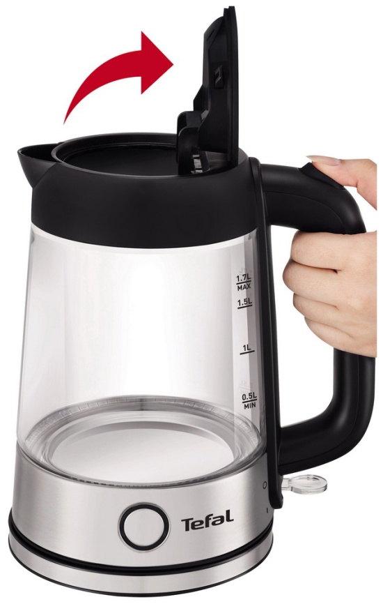 Чайник электрический Tefal Glass KI750D30, серебристый/черный фото 12