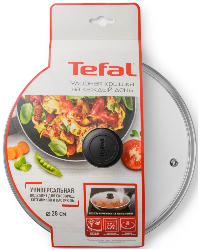 Крышка Tefal Cocoon 04197728 с пароотводом, закаленное стекло, 28 см фото 5