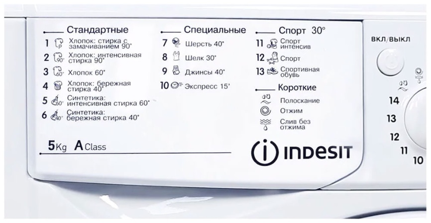 Стиральная машина Indesit IWSB 5085 автомат, загрузка 5 кг, белый фото 3