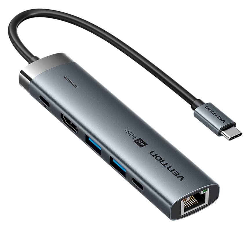 Мультифункциональный хаб Vention USB-C 6 в 1 фото 2