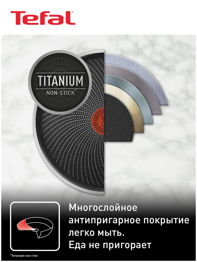 Сковорода Tefal 28 Intuition B8170644, антипригарная, для всех видов плит фото 5