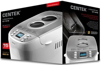 Хлебопечка Centek CT-1415 (бел/сталь) фото 5
