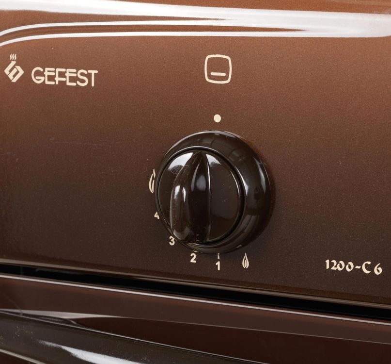 Газовая плита Gefest Брест 1200 C6 K 19 60 см, 63 л, 4 конфорки, коричневый фото 3