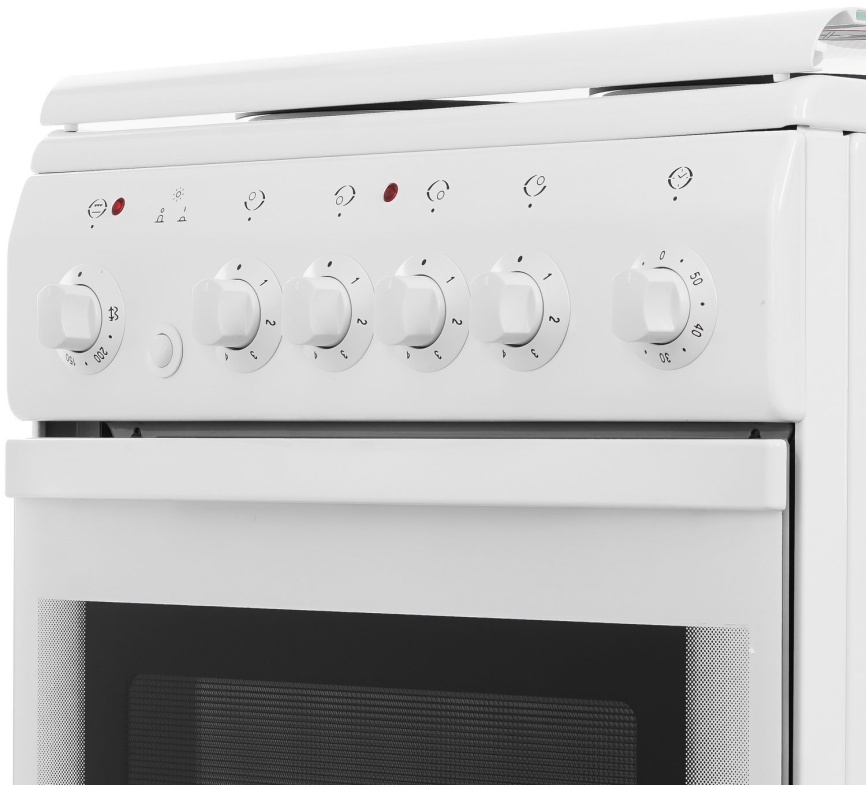 Электроплита De luxe 5004.10 50 см, 4 конфорки, белый фото 4