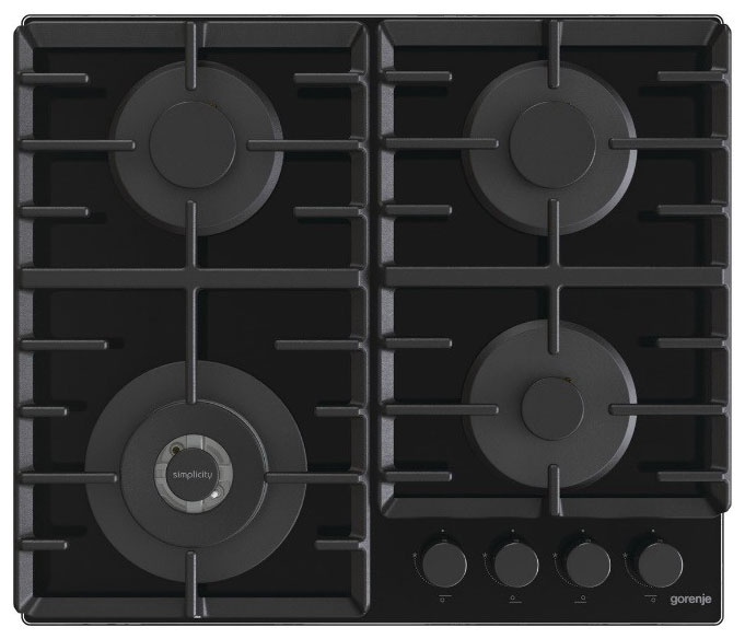 Газовая варочная панель Gorenje GTW642SYB 60 см, 4 конфорки электроподжиг газконтроль, черный фото 1