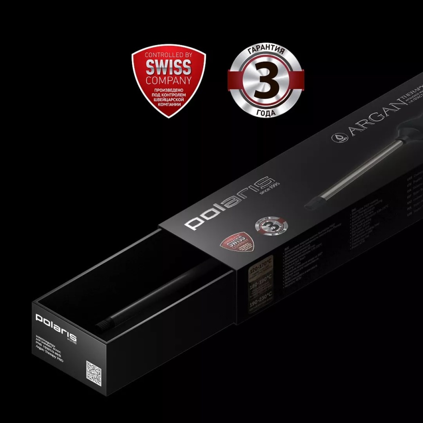 Щипцы для укладки волос Polaris PHS 1509TAi stick Argan Therapy PRO для моделирования, чёрный фото 11