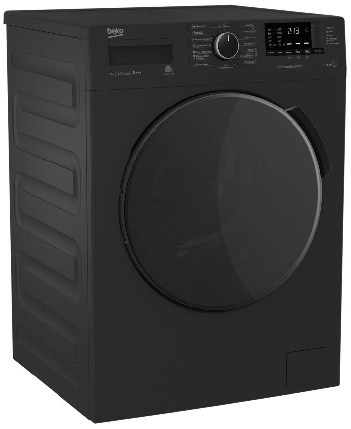 Стиральная машина Beko WSPE7612A автомат 7 кг, отложенный старт, темно-серый фото 3