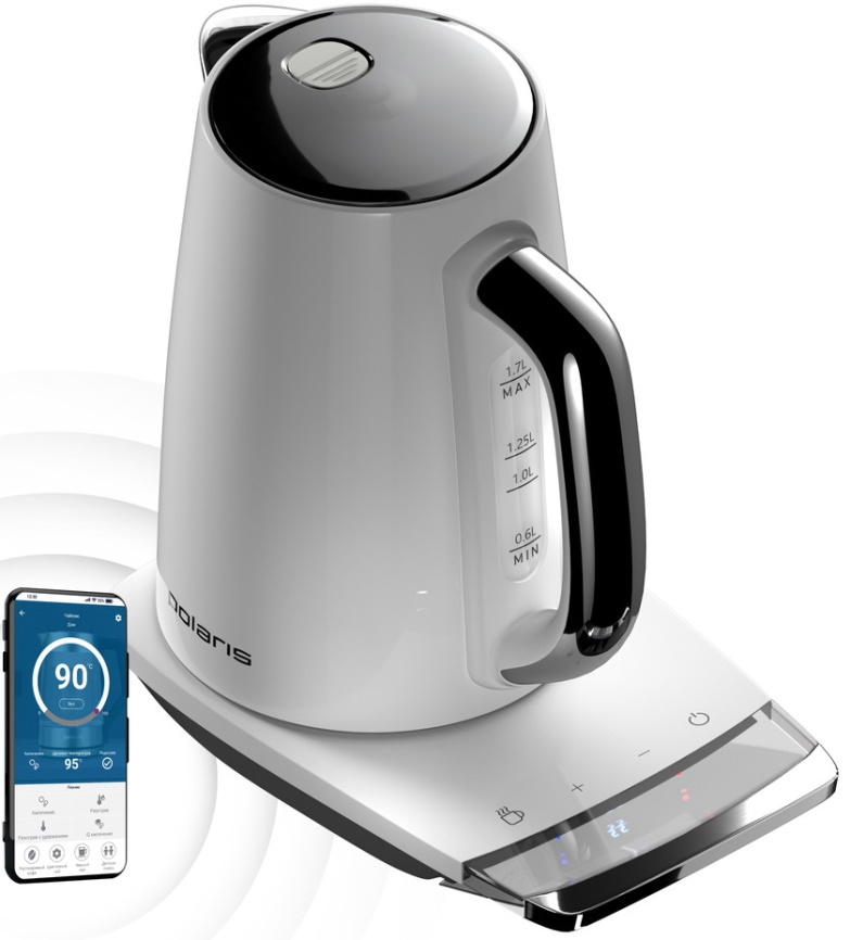 Чайник электрический Polaris PWK 1755CAD WIFI IQ Home белый фото 3