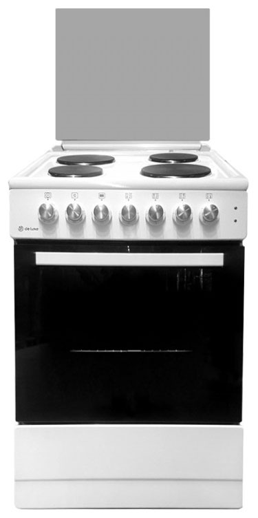 Электроплита De luxe 606004.13э001 (кр) 60 см, 58 л, 4 конфорки, белый фото 1