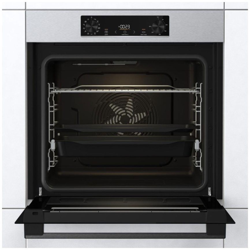 Электрический духовой шкаф Gorenje BOSB6737E06X 59 см, 77 л, гриль и конвекция, черный фото 2