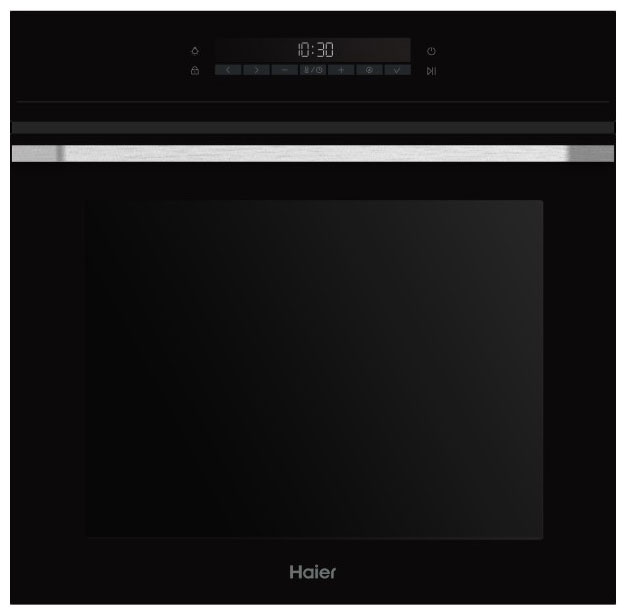 Электрический духовой шкаф Haier HOQ-P16AS5GB 59 см, 72 л, гриль и конвекция, черное стекло фото 1
