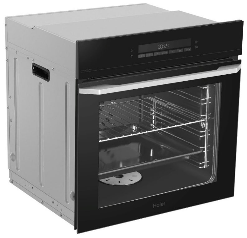 Электрический духовой шкаф Haier HOQ-P16AS5GB 59 см, 72 л, гриль и конвекция, черное стекло фото 2