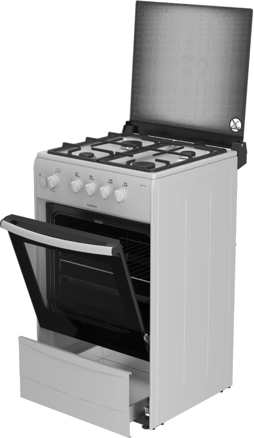 Газовая плита Darina 1B1 GM 441 008 W 50 см, 50 л, 4 конфорки, белый фото 5