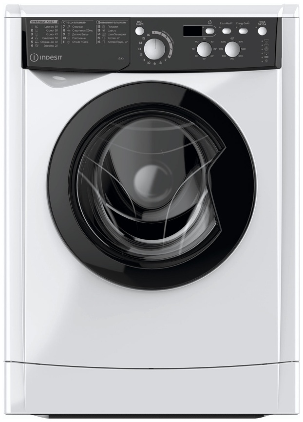 Стиральная машина Indesit EWUD 4105 BK CIS автомат, загрузка 4 кг, белый фото 1