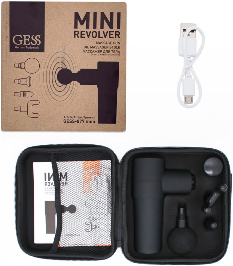 Массажный пистолет беспроводной Gess Mini Revolver 877 фото 4