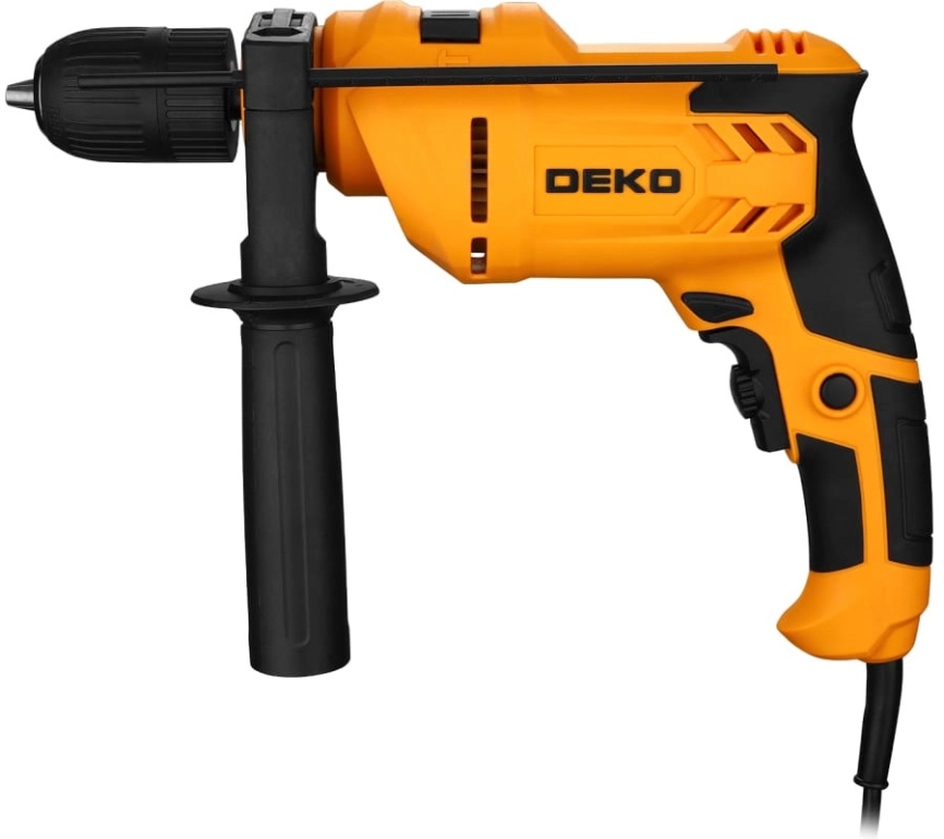 Дрель ударная сетевая Deko DKID850W черно-желтый фото 3