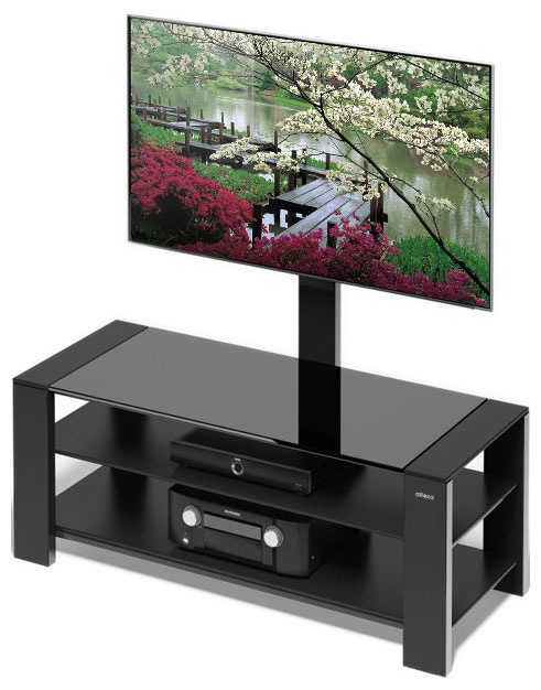 Стойка под телевизор Alteza Стойка под телевизор Alteza Albero TV-32110 с функцией наклона и поворота, черное стекло фото 2